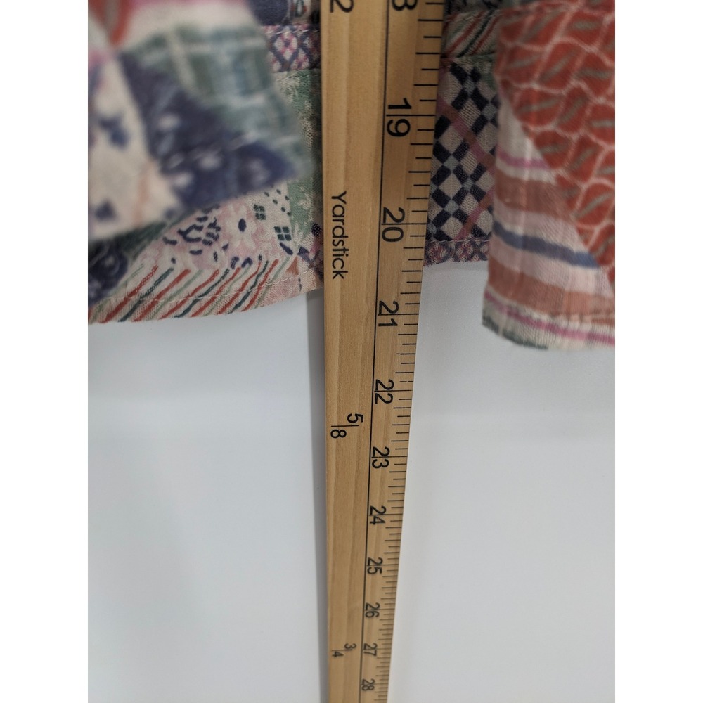 American Eagle Top S Multicolor Patchwork Peasant… - image 8